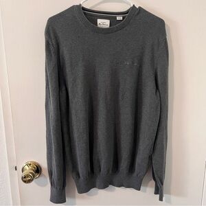 Ben Sherman Organic Cotton Signature Knitted Crew Neck Sweater Gray Medium